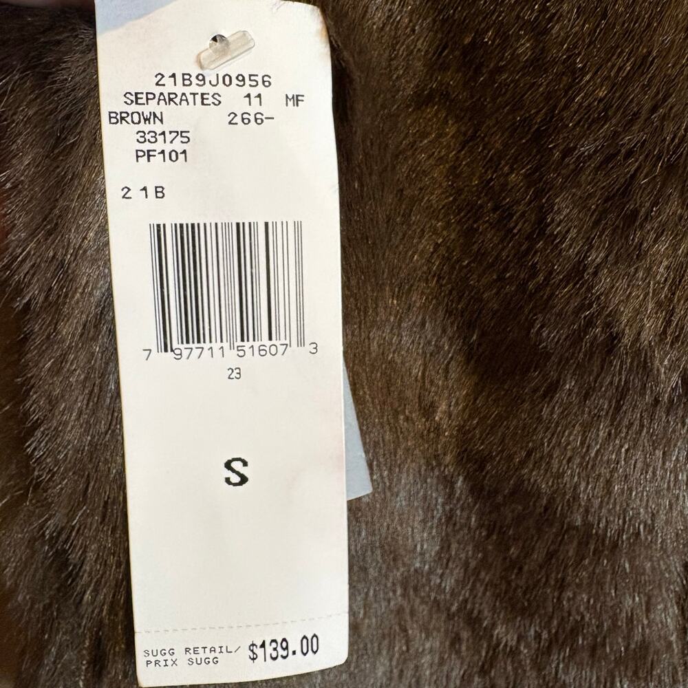Nine West Fur Womens Size Small Vest Pockets Reversable Full Zip - Picture 2 of 6